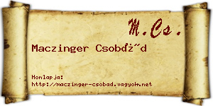 Maczinger Csobád névjegykártya